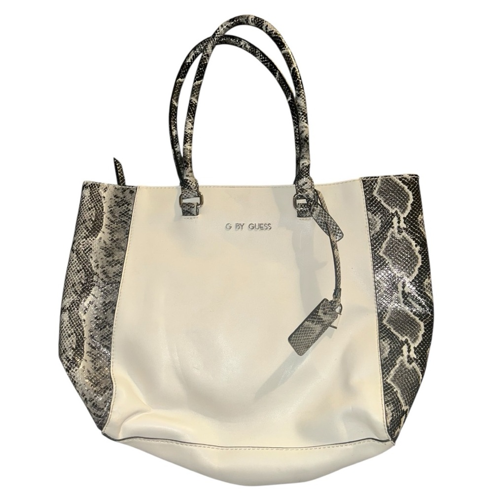 G by Guess Black and White Tote Bag with Elegant Design